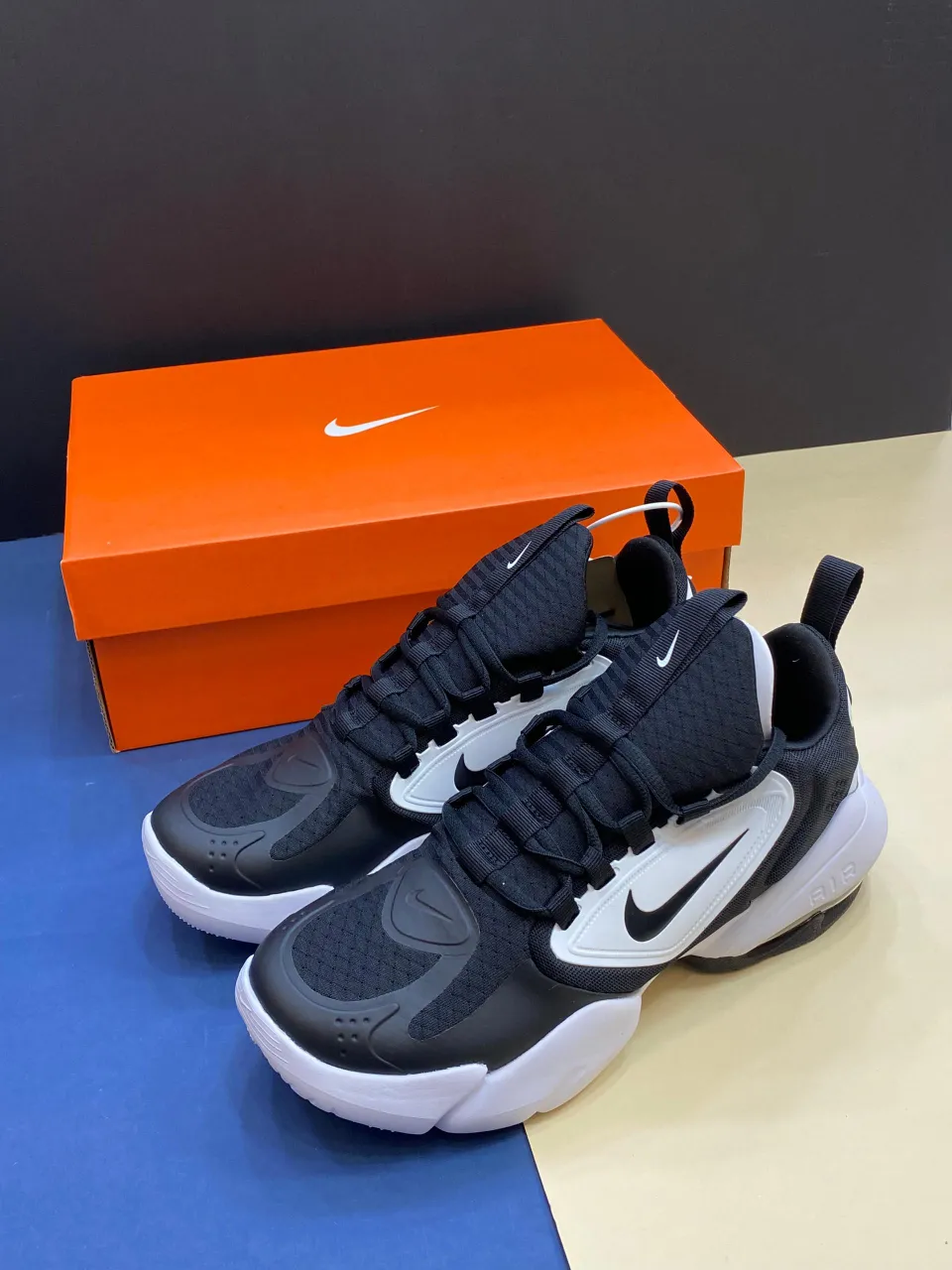 NIke-Air-max-alpha-savage (8) کتونی نایکی ایرمکس آلفا سویج وایت بلک با رویه مش و زیره