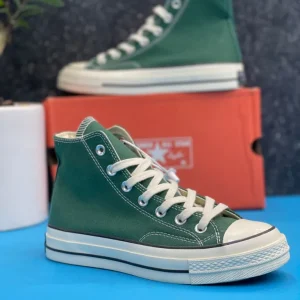 کتونی آل استار کانورس مدل Chuck 70 سبز ساقدار با زیره سفید