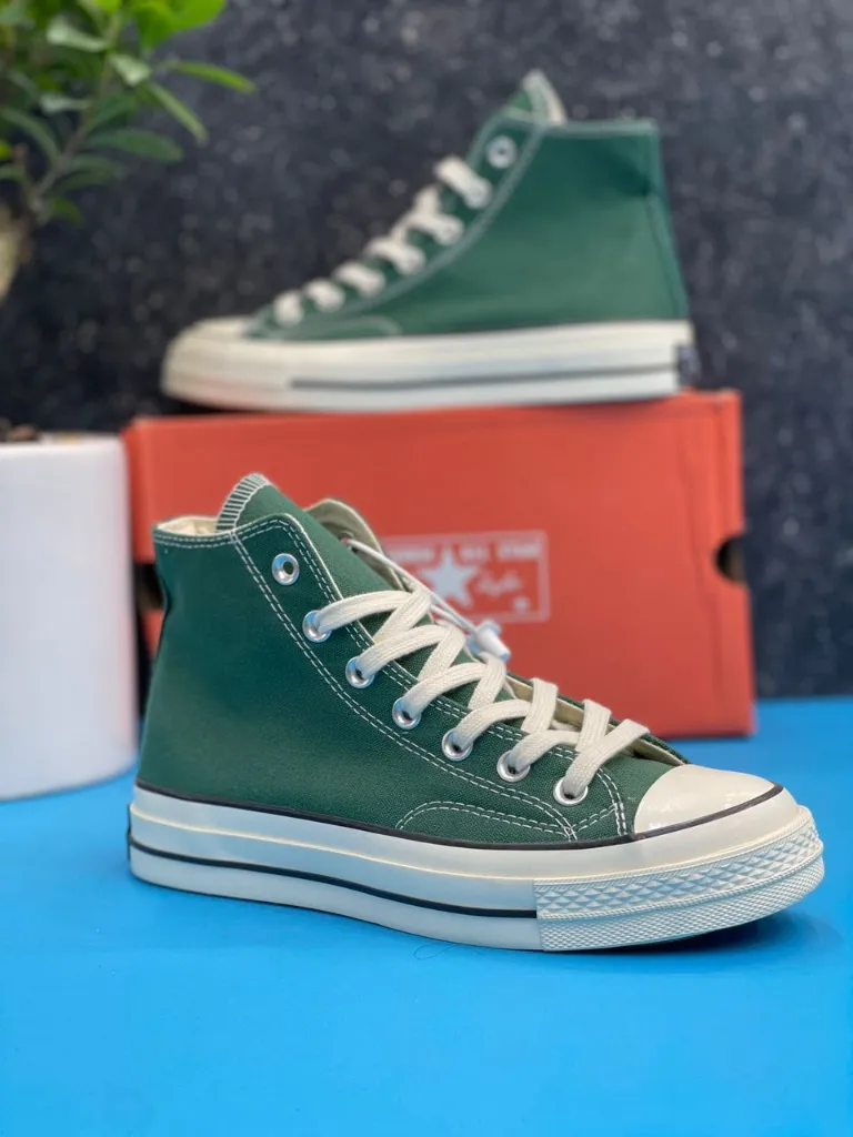 converse-chuk70-green کتونی آل استار کانورس مدل Chuck 70 سبز ساقدار با زیره سفید