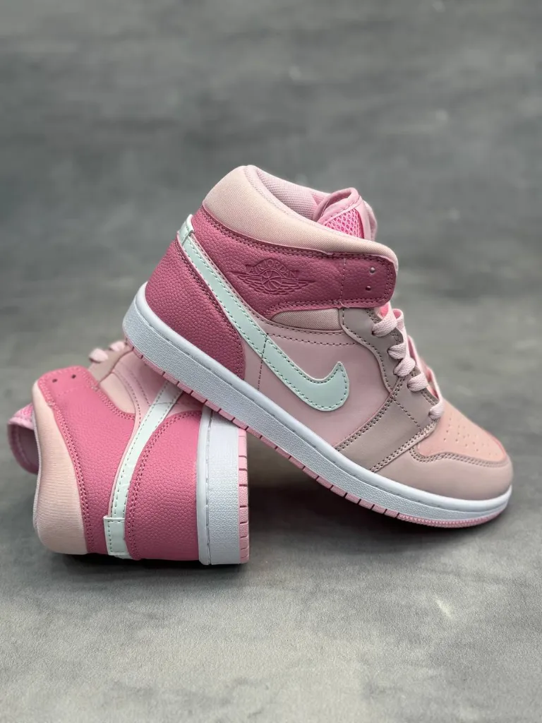 jordan1-mid-pink (4) کتونی نایکی ایرجردن 1 نیم ساق به رنگ صورتی دیجیتال