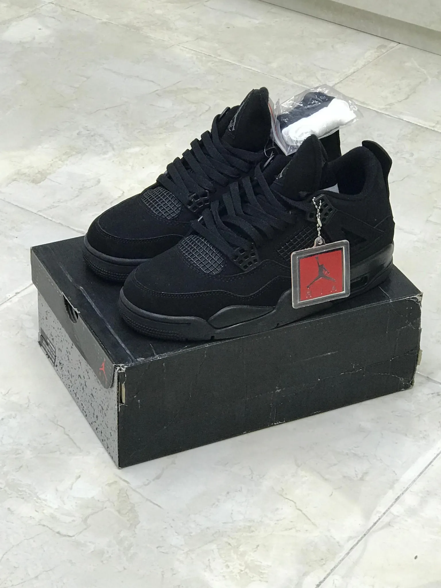 jordan4-black-cat کتونی نایکی ایر جردن 4 مدل black cat با رنگ مشکی