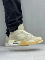 کتونی ایر جردن 4 Off White کرمی با طراحی خاص و کیفیت استثنایی