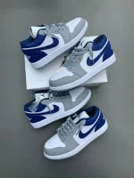 کتونی نایکی جردن ۱ فرنچ بلو با رویه چرم و طراحی آبی جذاب