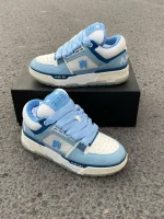 کتونی امیری ام ای ۱ آبی روشن با رویه چرم و زیره ضخیم