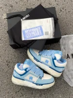 کتونی امیری ام ای ۱ آبی روشن با رویه چرم و زیره ضخیم