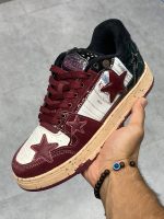 کتونی کالیکستو اسکیتسواری شرابی با رویه چرم و طراحی ستارهای