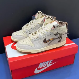 کتونی نایکی اس بی دانک بودگا فرندز اند فمیلی کرمی با رویه جیر و لوگوی نارنجی