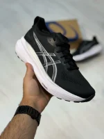 کتونی اسیکس ژل کایانو ۳۱ مشکی سفید با رویه مش و زیره PureGEL