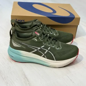 کتونی اسیکس ژل کایانو ۳۱ سبز مشکی با رویه مش و زیره PureGEL