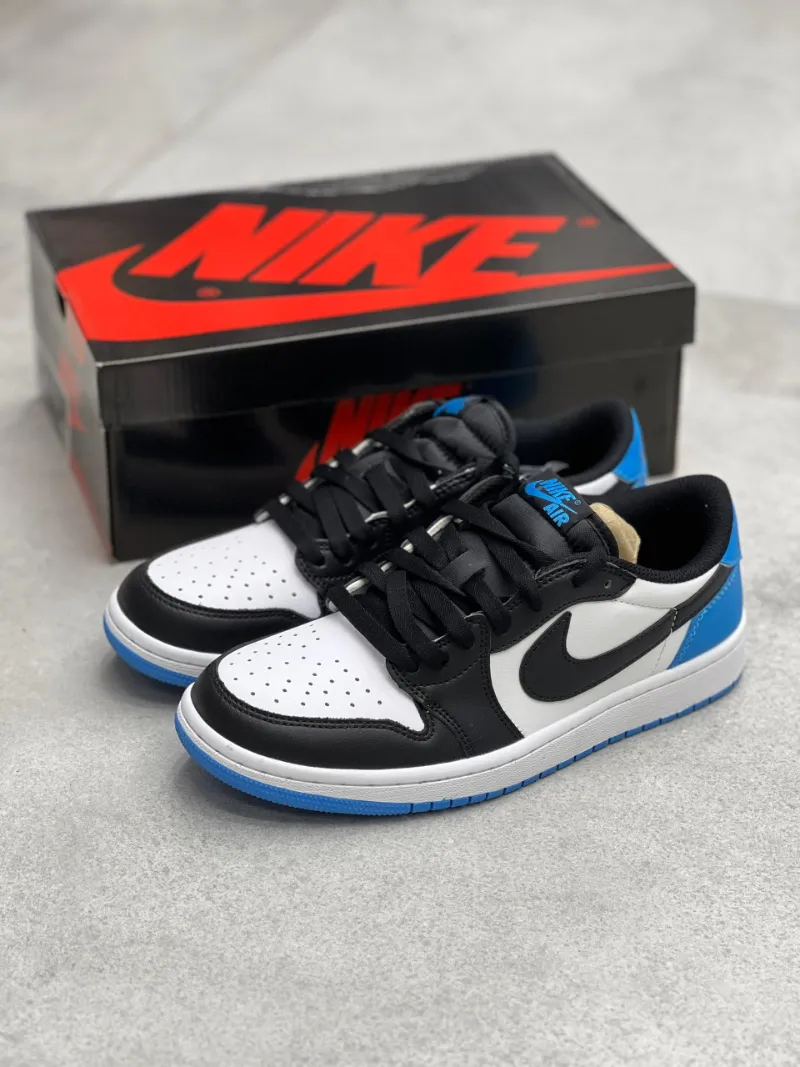 air-jordan1-powder-Blue (3) کتونی ایر جردن 1 پودر بلو با چرم سفید و روکشهای آبی پودری در پسزمینه روشن