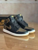 کتونی نایک ایر جردن 1 high Black Metallic Gold